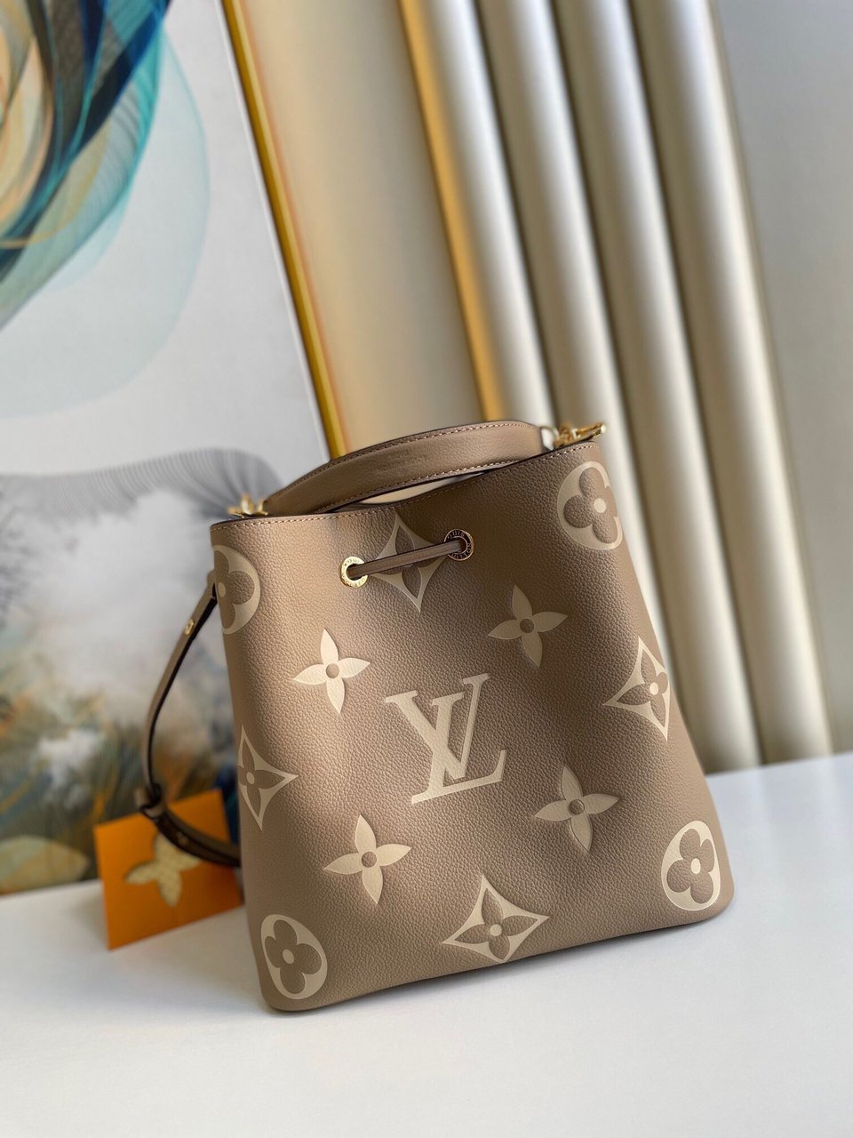 Louis Vuitton Néonoé Mm Bicolor Monogram Empreinte Leather – Women – Handbags Dove/Cream 26cm/ 10.2in view 8