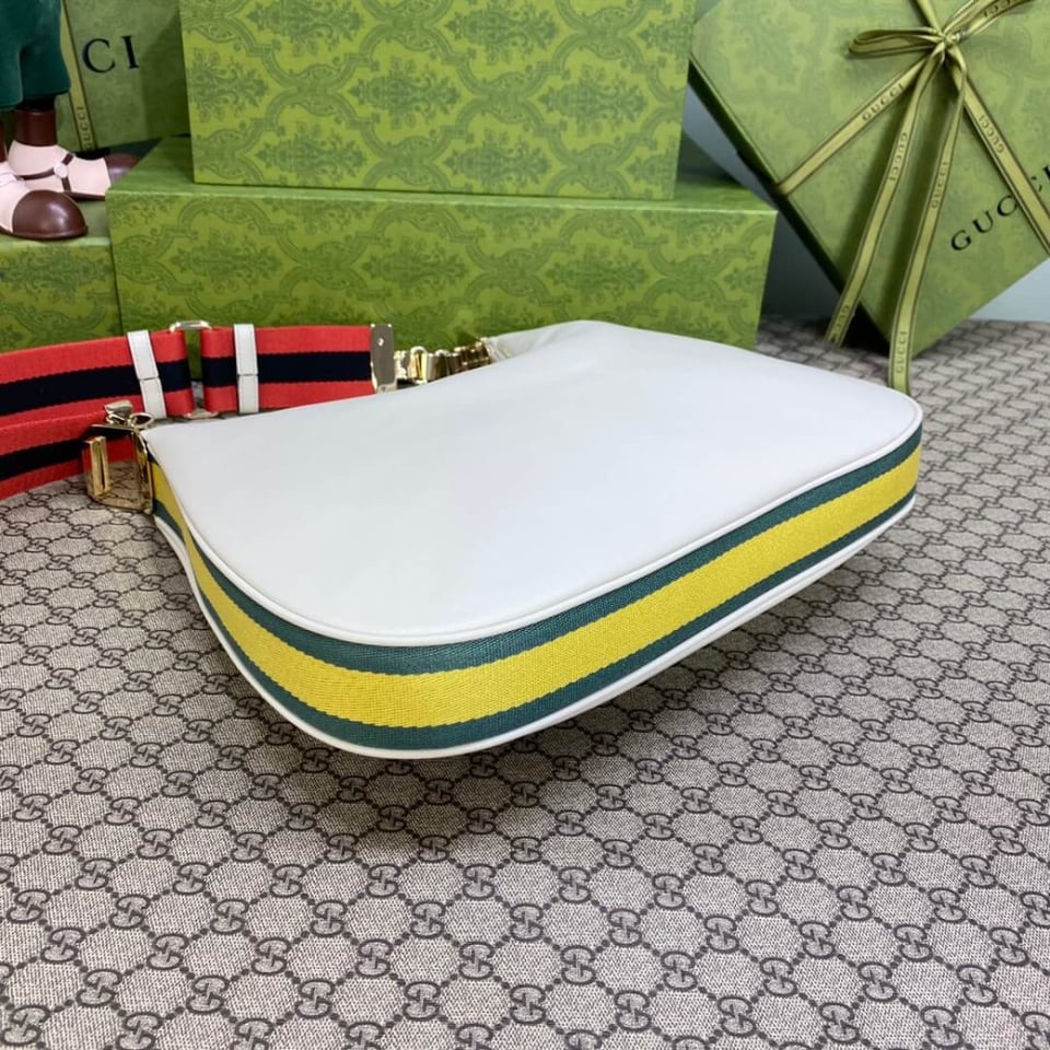 Gucci White Leather Attache Medium Shoulder Bag view 9