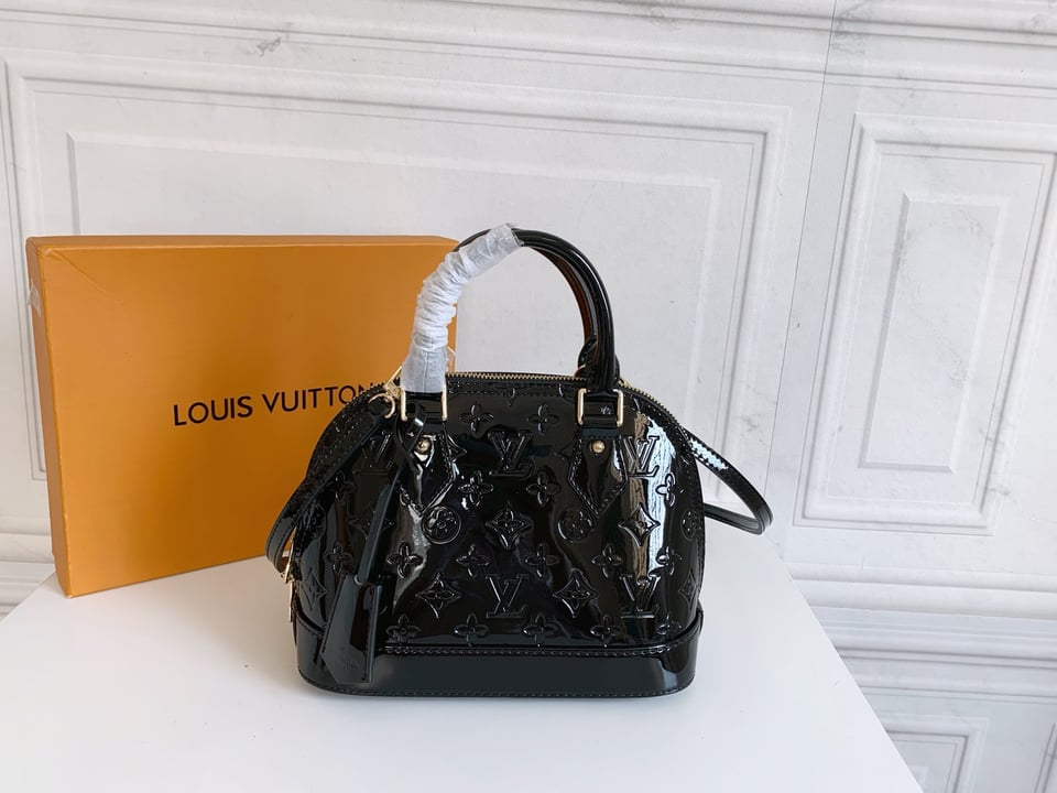 Louis Vuitton Alma Bb Monogram Vernis Leather Black 25Cm view 6