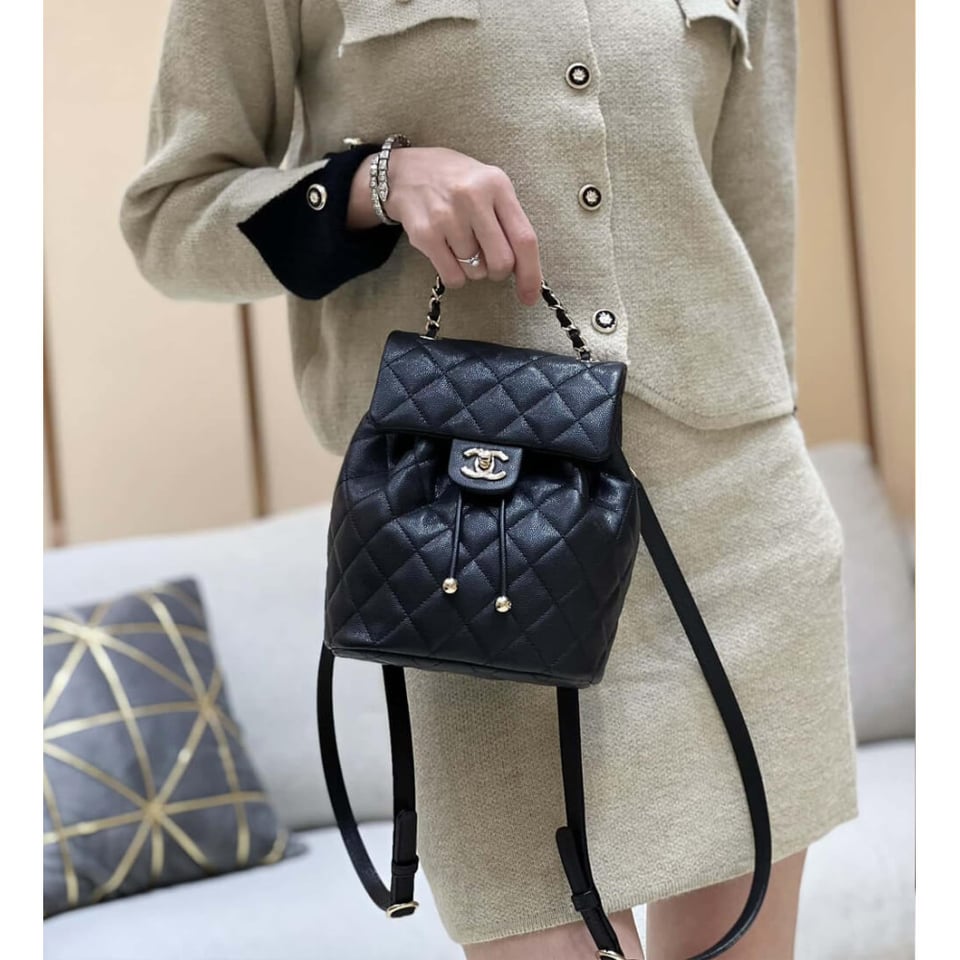 Chanel Small Backpack Grained Calfskin view 5