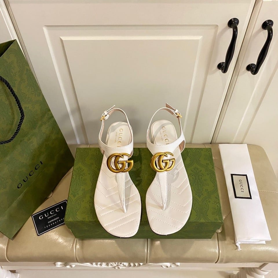 Gucci Double G Sandal Leather White 674840 Bko00 9022 view 9