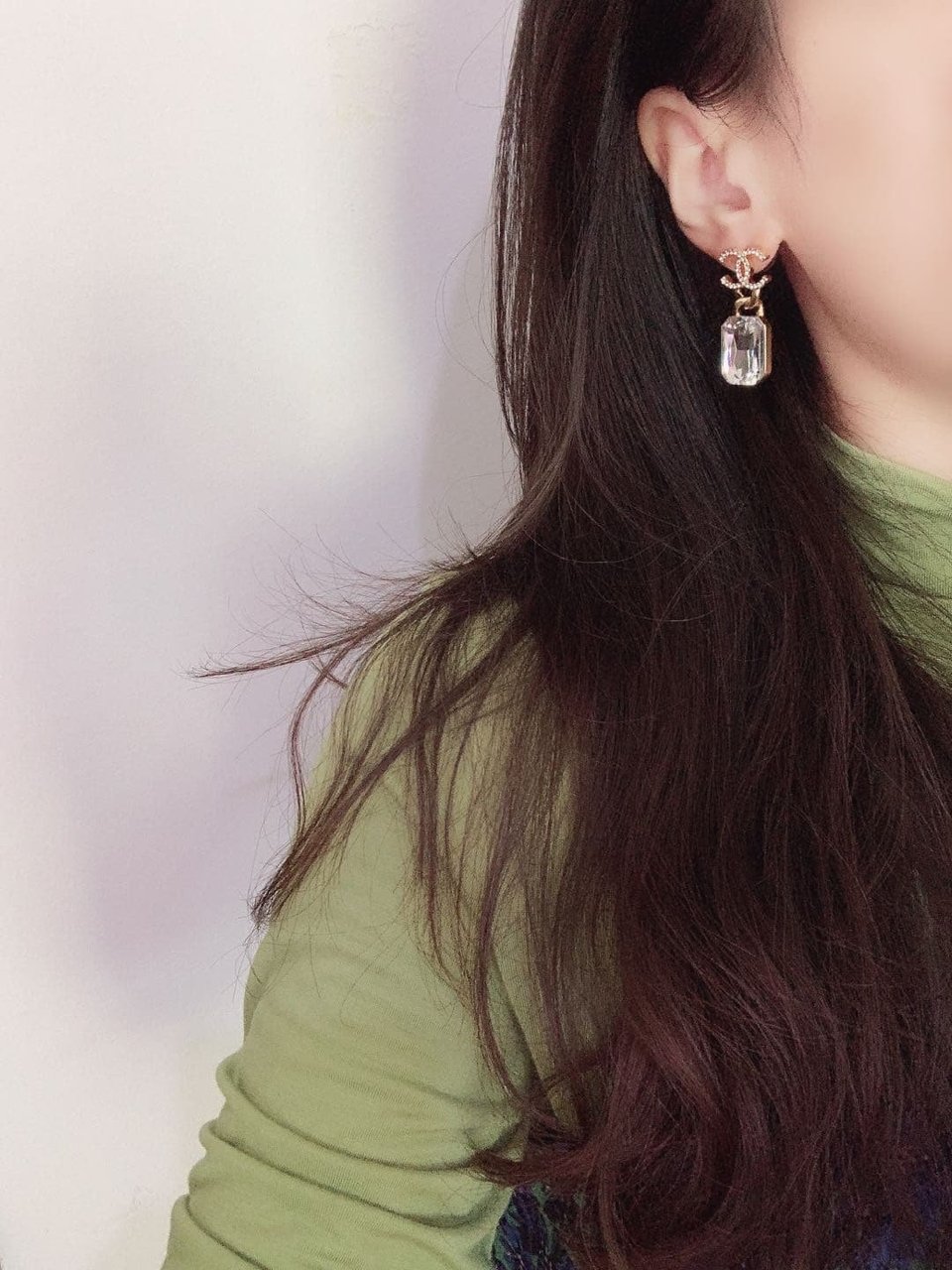 Chanel Gold Crystal Metal Strass Cc Earrings view 3