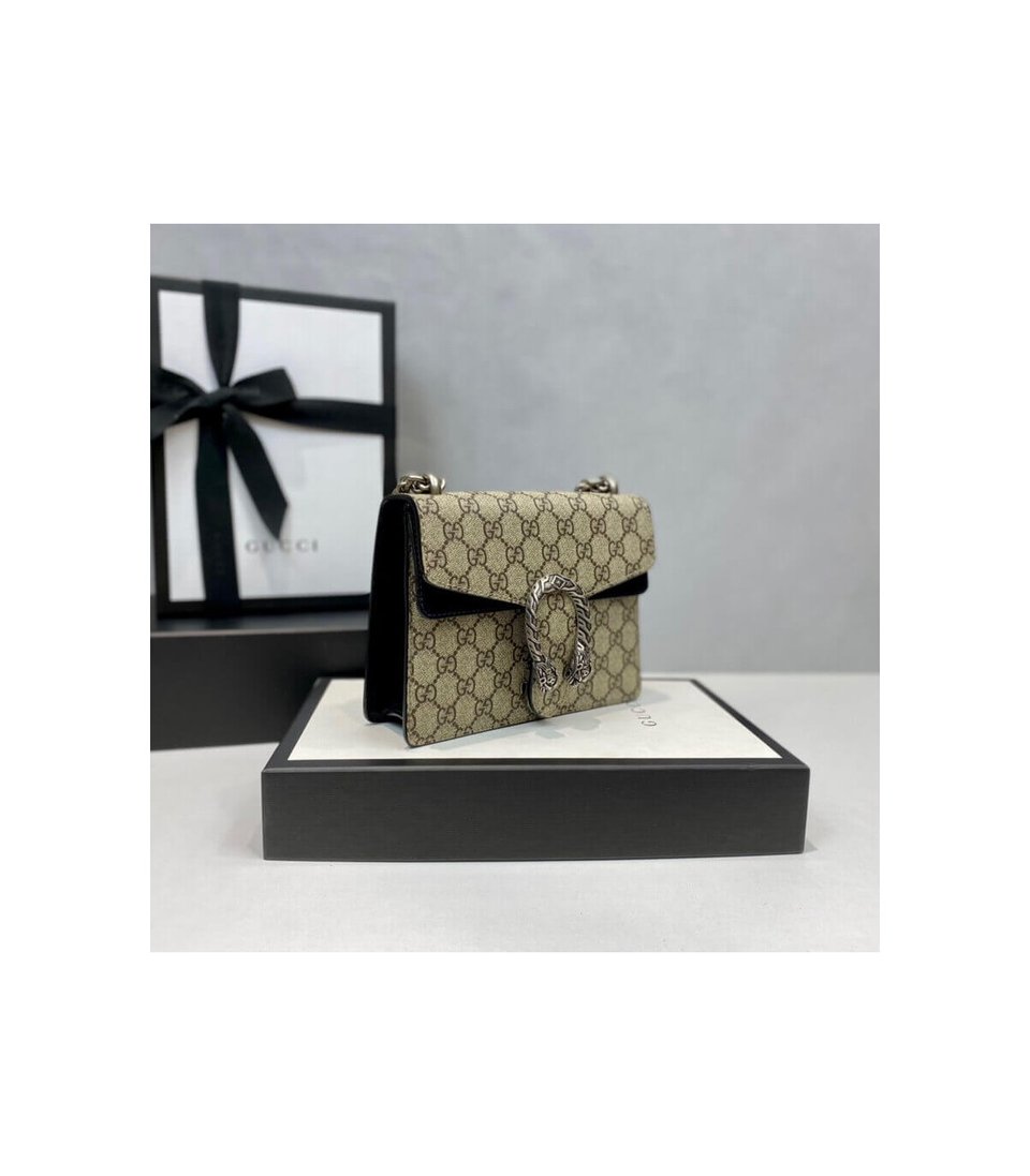 Gucci Dionysus GG Supreme Mini Bag Black 20cm view 6