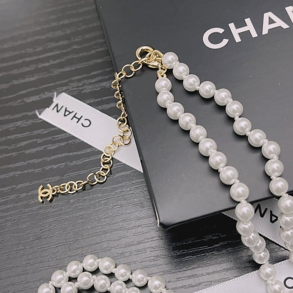 Chanel Large Heart Pearl Pink Crystal Cc Necklace view 6