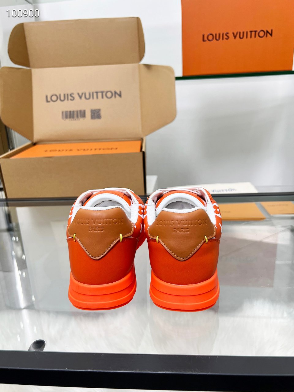 Louis Vuitton LV Trainer Sneaker Orange Monogram – Leather – Women’s Shoes view 6