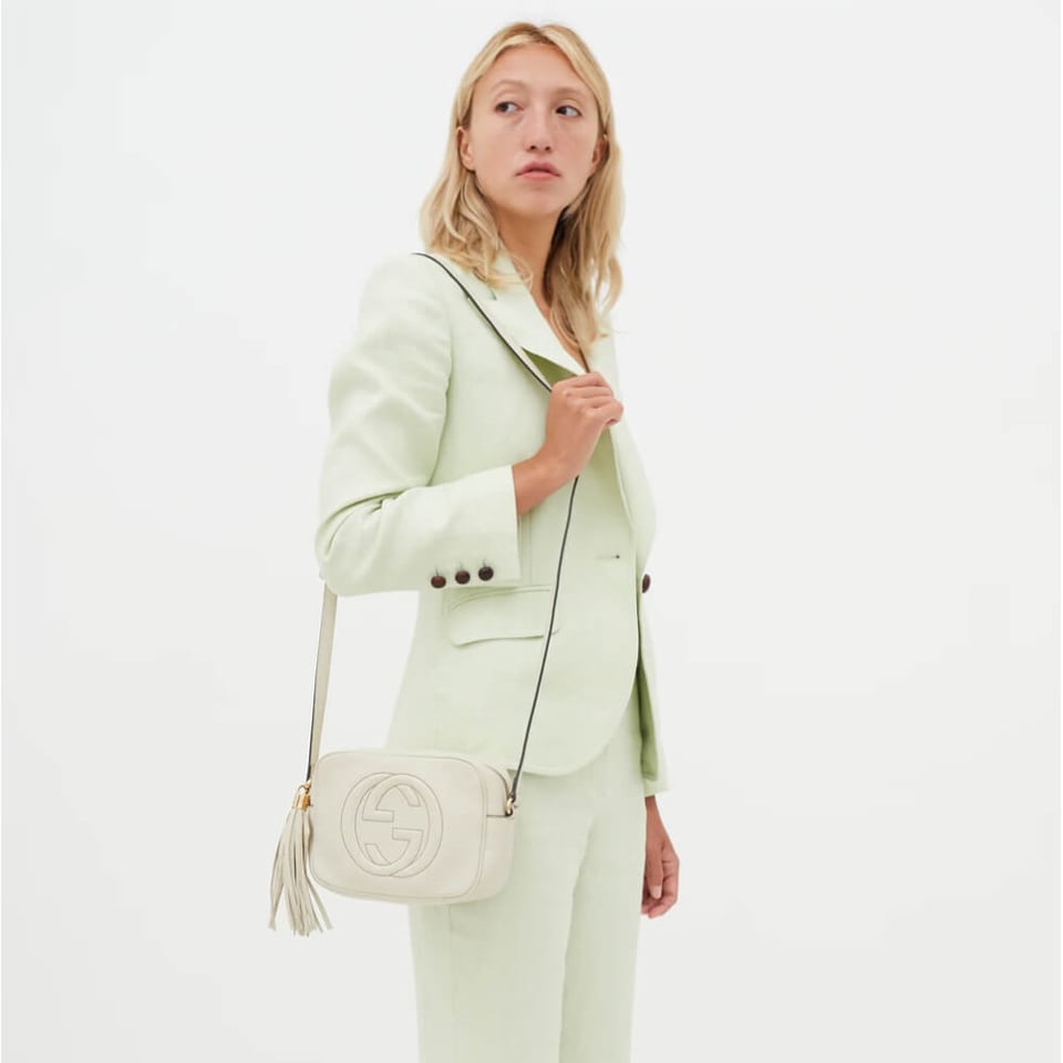 Gucci Soho Small Leather Disco Bag White view 4
