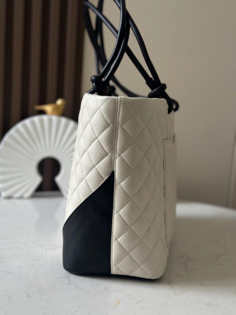 Chanel White High Quality Cambon Tote Bag White view 2