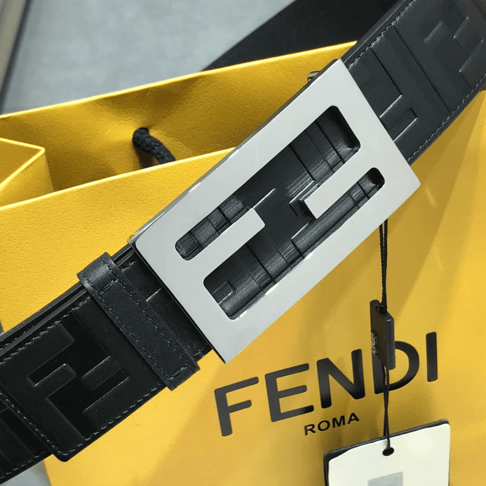 Fendi Silver Embossed 35mm Belt For Men view 4