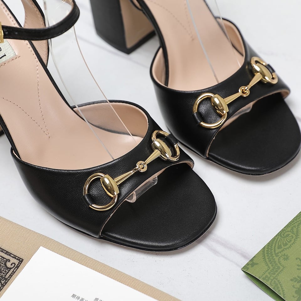 Gucci Women’S Horsebit High Heel Sandal Black view 5