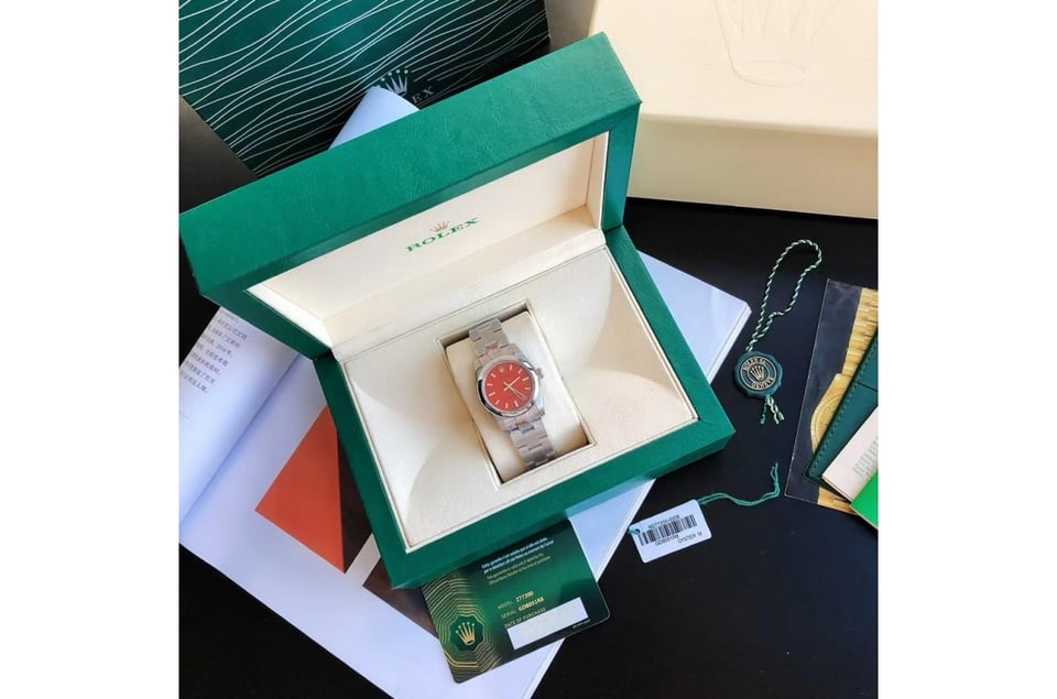 Rolex Oyster Perpetual 31/41mm SS/SS Red/Stk view 4