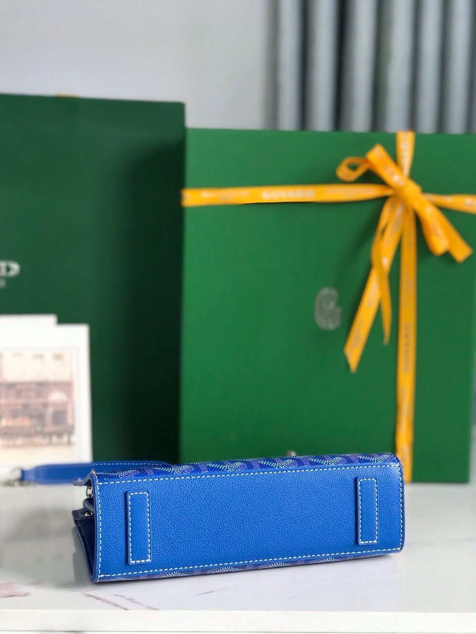 Goyard Rouette Structuré Mini Bag 21 Sapphire Blue Goyardine Canvas And Calfskin view 3