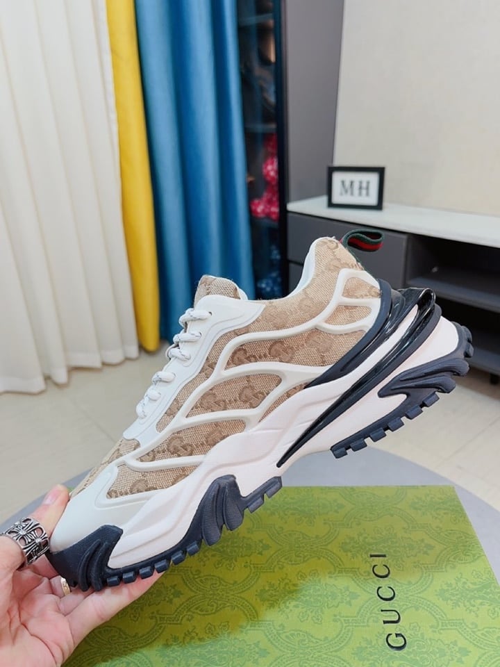 Gucci Gg Men?S Sneaker Rubber Leather Beige view 5