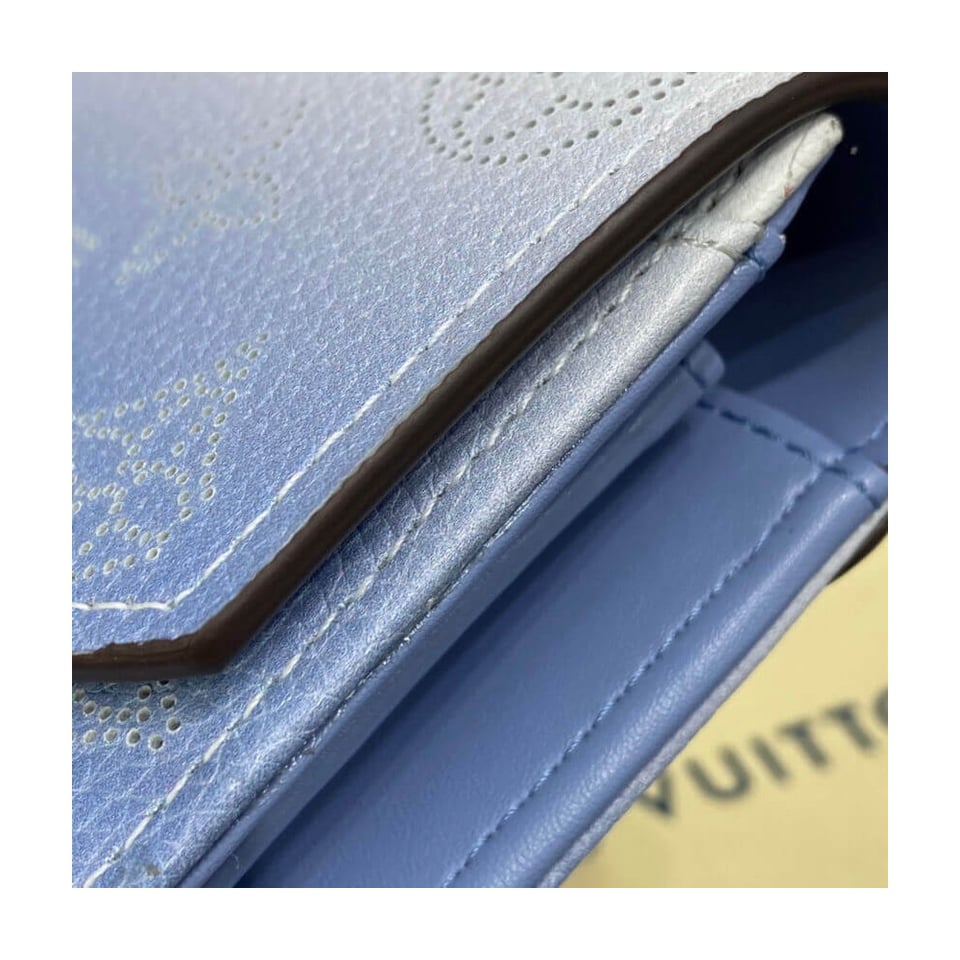 Louis Vuitton Iris Wallet in Blue Gradient Mahina Perforated Leather view 6