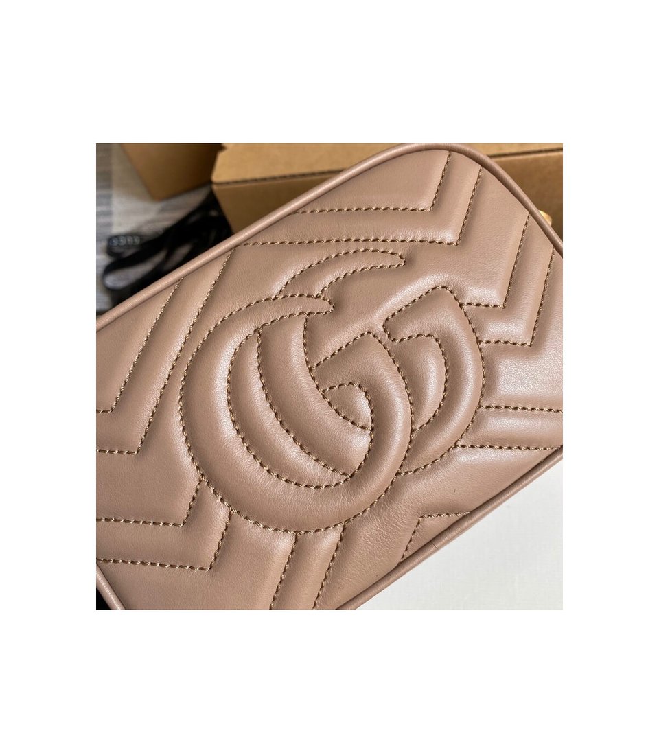 Gucci GG Marmont Matelasse Mini Bag Nude Pink view 11