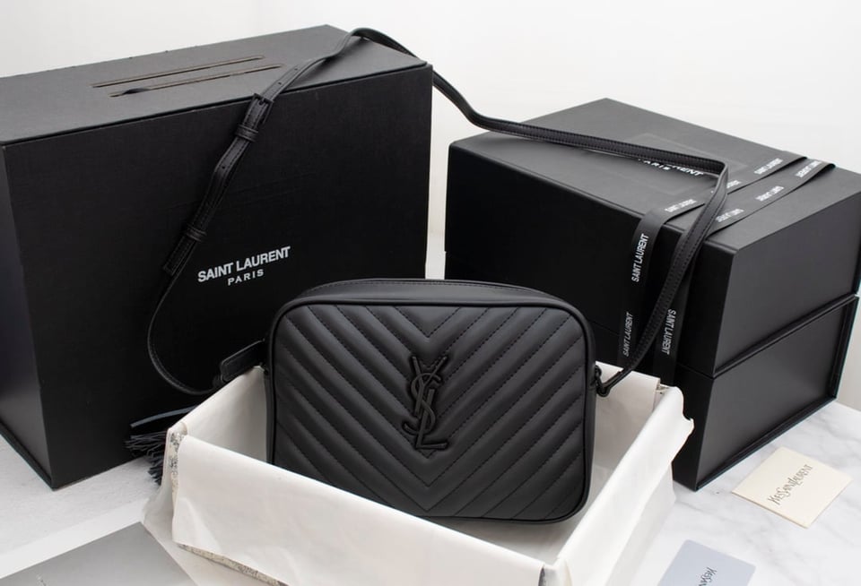 Saint Laurent Lou Camera Bag In Quilted Black Noir Leather 23Cm view 9