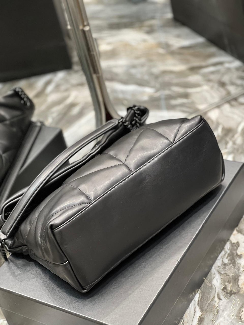 Saint Laurent Puffer Medium Chain Bag In Quilted view 4