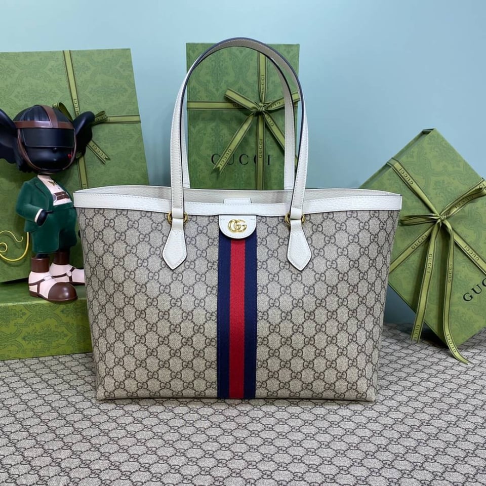 Gucci Ophidia GG Medium Tote White view 3
