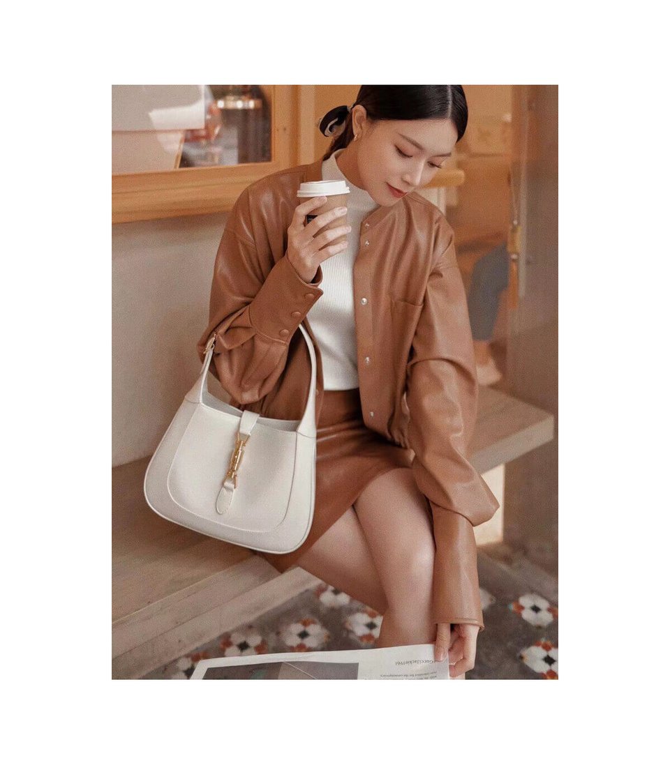 Gucci Jackie 1961 Small Hobo Bag In White Leather 27.5cm view 4