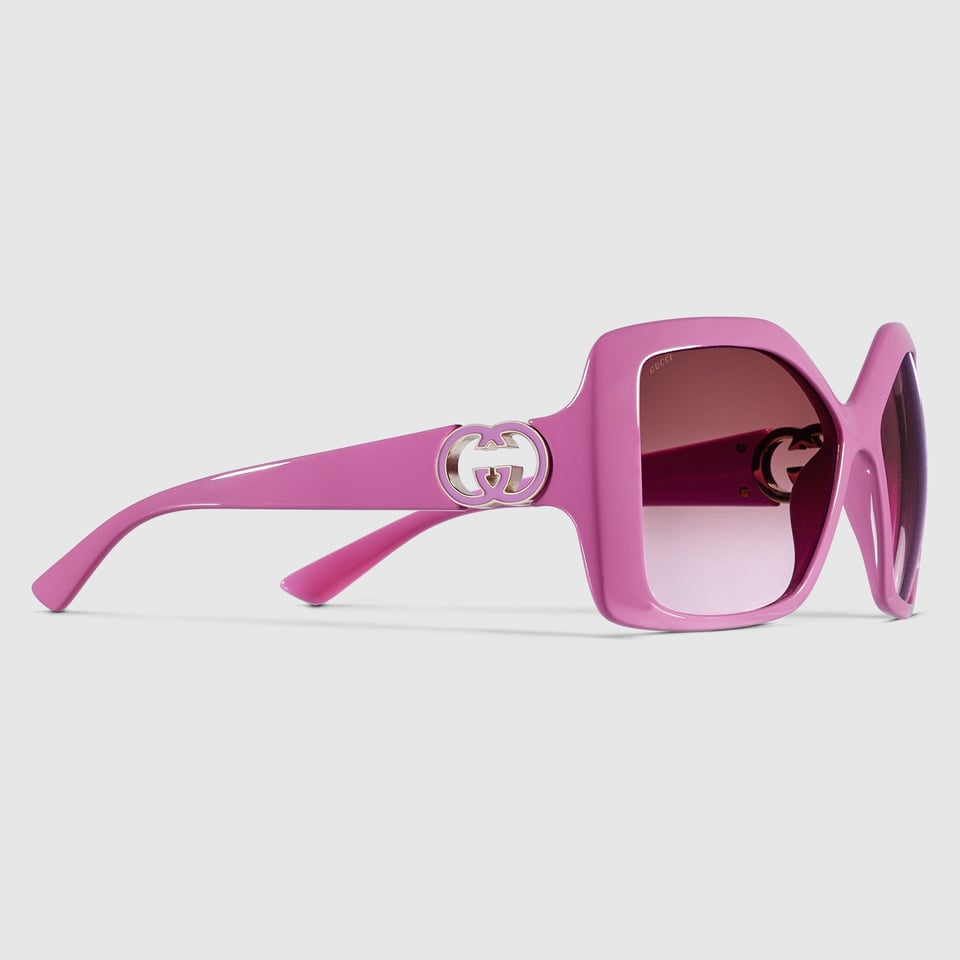 Gucci Pink Square Frame Sunglasses GG2015S view 3
