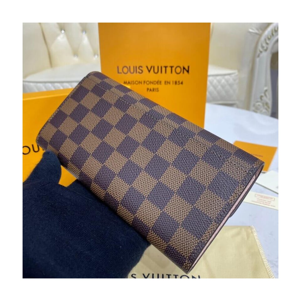 Louis Vuitton Damier Ebene Sarah Wallet Pink view 5