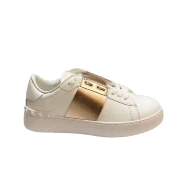 Valentino Garavani Rockstud Open Metallic Leather Sneaker Gold Uy2S0830Flrl71 view 2