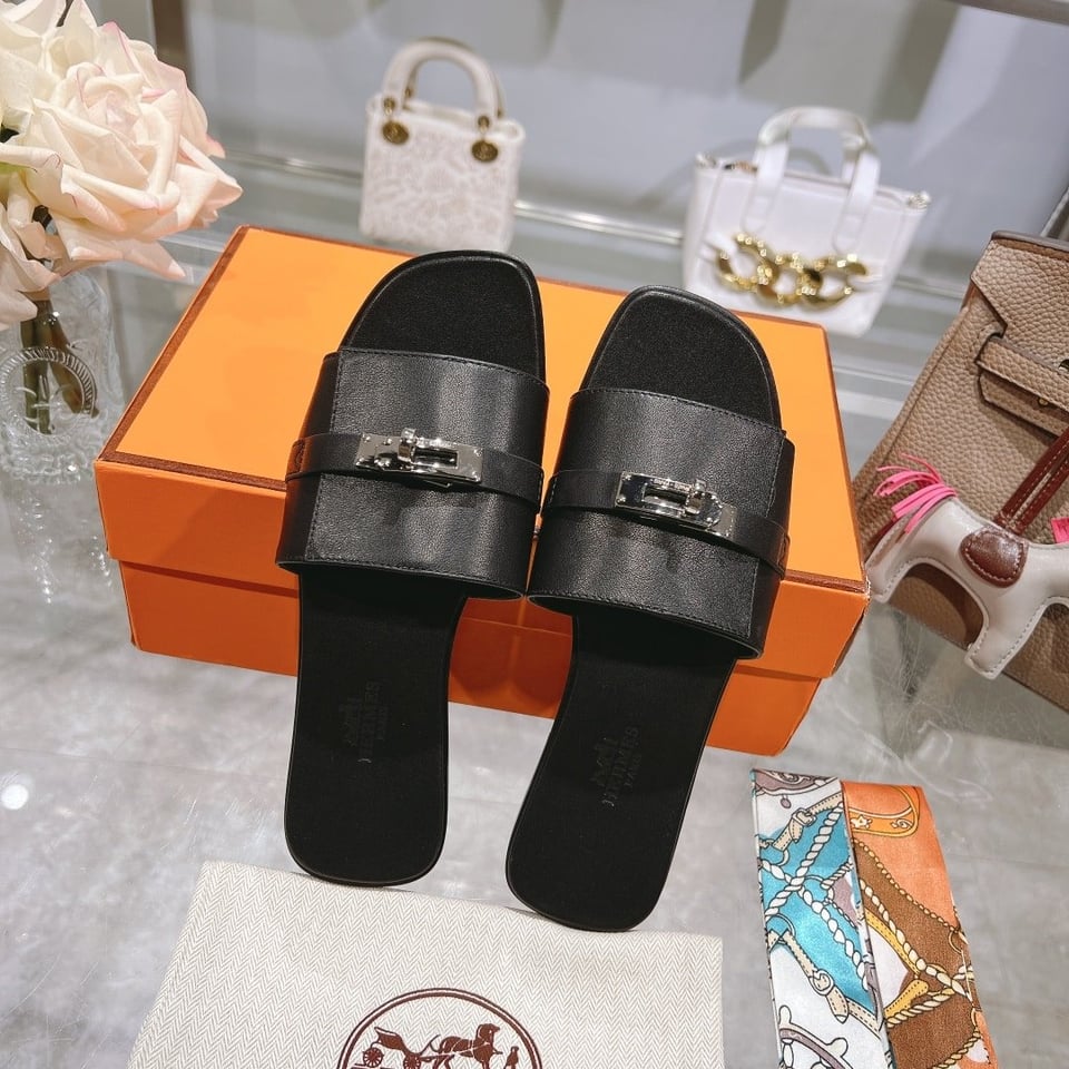 Hermes Giulia Sandal Black H232129Z 02350 view 7