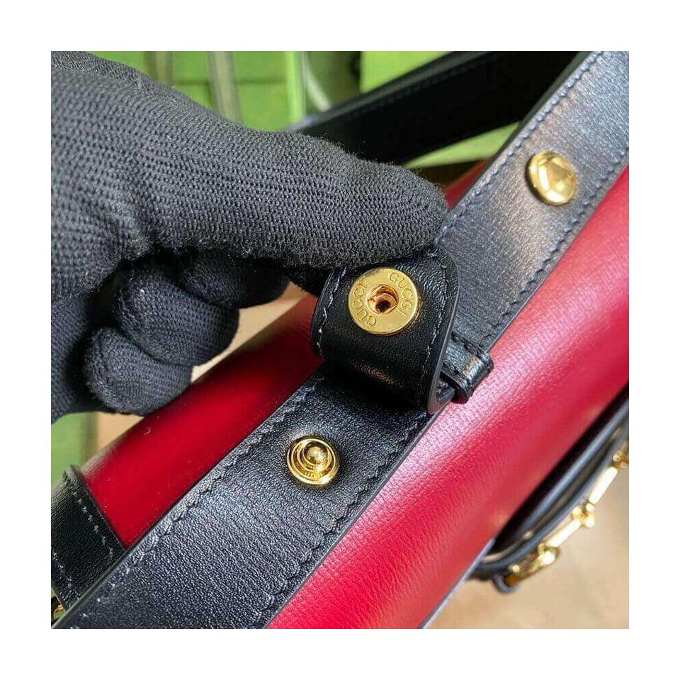 Gucci Horsebit 1955 Small Bag in Brick/Sand Leather view 8