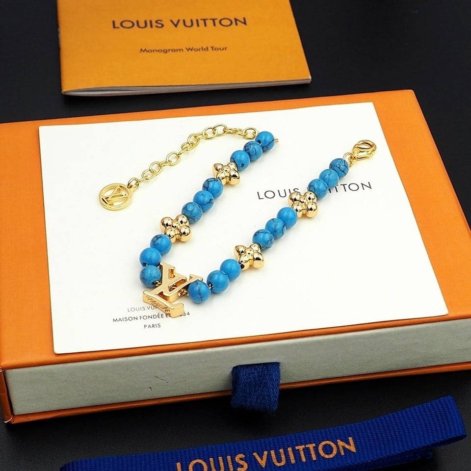 Louis Vuitton Turquoise Pearl Bracelet Blue view 4