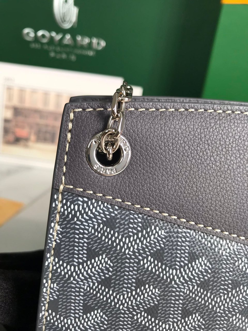 Goyard Rouette Structuré Mini Bag 21cm Grey Black Goyardine Canvas And Calfskin view 8