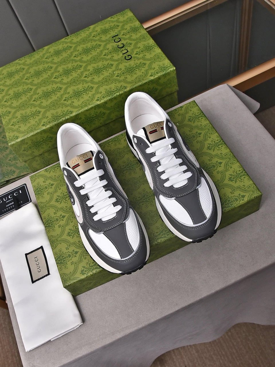 Gucci Double G Men’S Run Sneaker Gray view 6