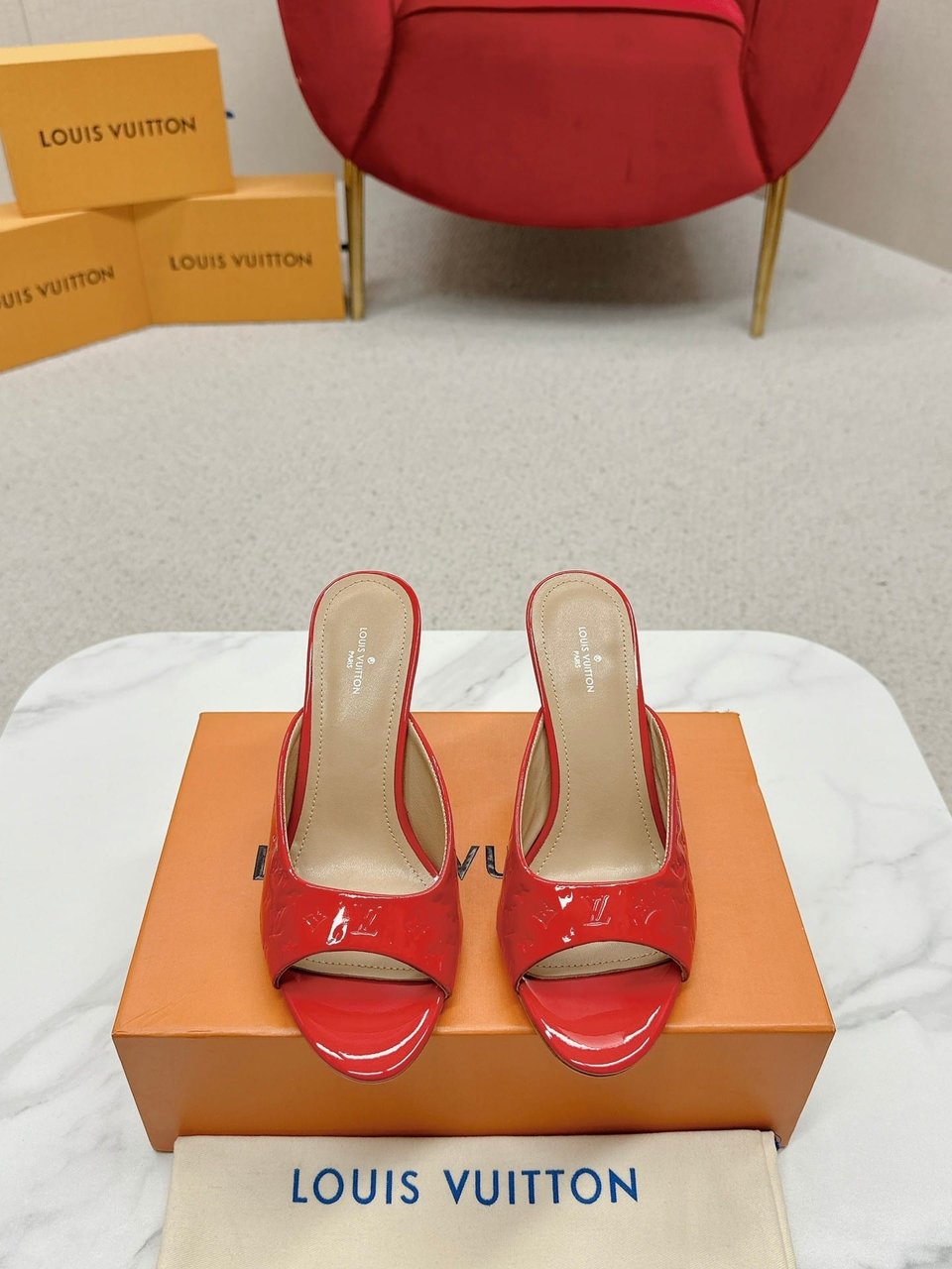 Louis Vuitton Super Mule Sandals Red 1Acj4M view 10