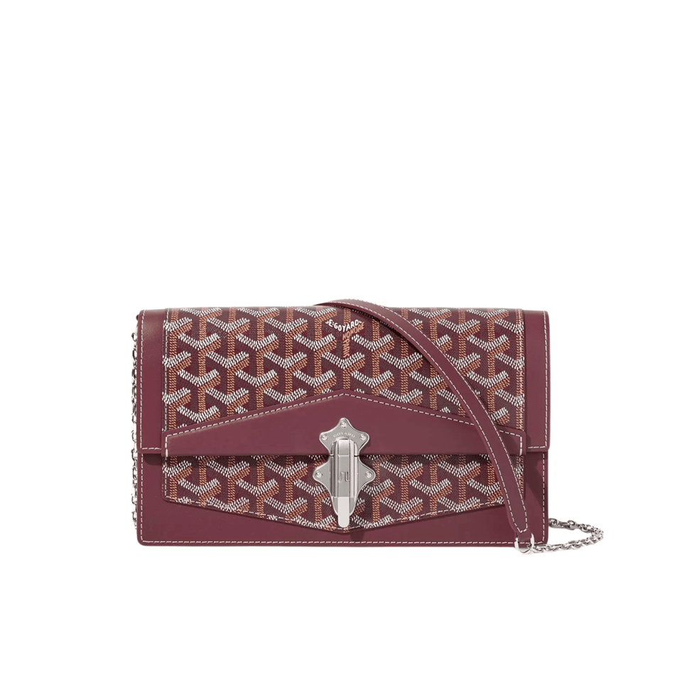 Goyard Duchesse Marie-Caroline Bag 25cm Wine Red Goyardine Canvas And Smooth Calfskin view 2