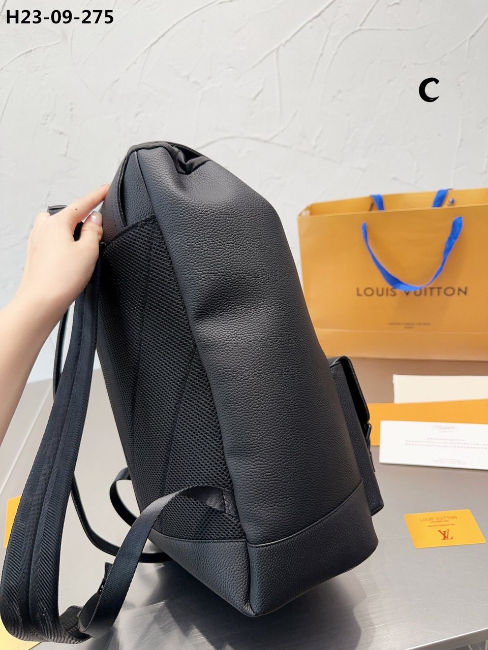 Louis Vuitton Christopher Slim Backpack Rucksack Taurillon Leather Black 40Cm M58644 For Men view 8