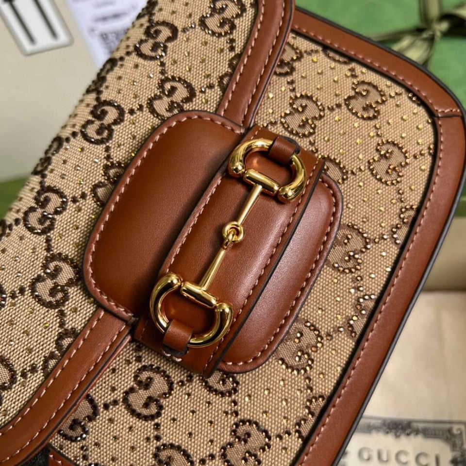 Gucci Horsebit 1955 Crystals Mini Bag view 10