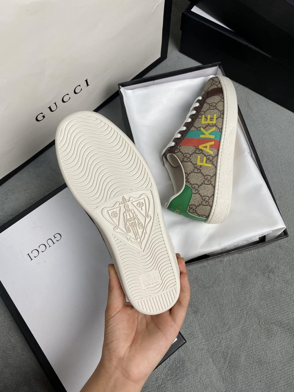 Gucci Ace ?Fake Not Print? 636358 2Gc10 8260 view 8