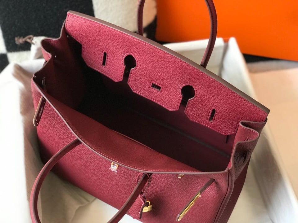 Hermes Birkin 35Cm Burgundy Togo Leather Gold Hardware view 5