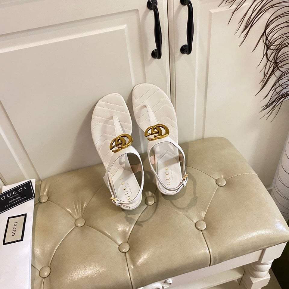 Gucci Double G Sandal Leather White 674840 Bko00 9022 view 8