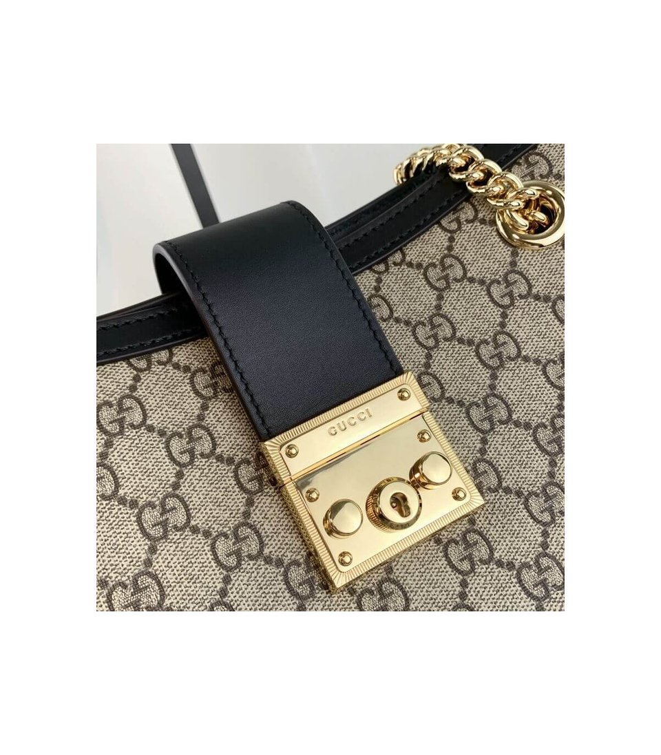 Gucci Padlock Medium GG Shoulder Bag Black view 6