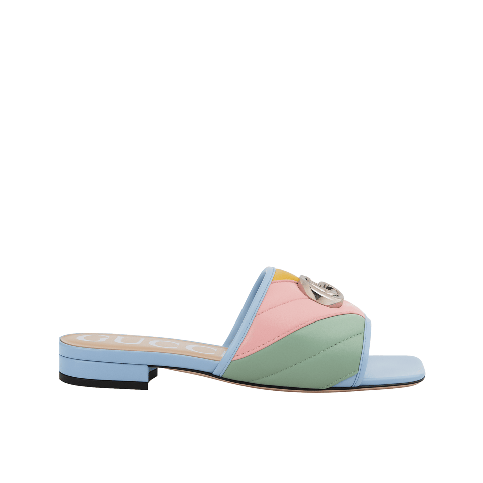 Gucci Double G Rainbow Mules view 2