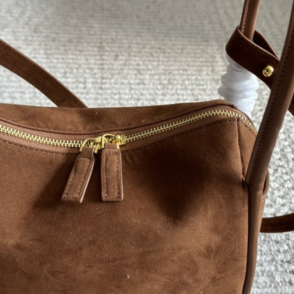 Prada Suede Hand Bag Cocoa Brown 26Cm view 5