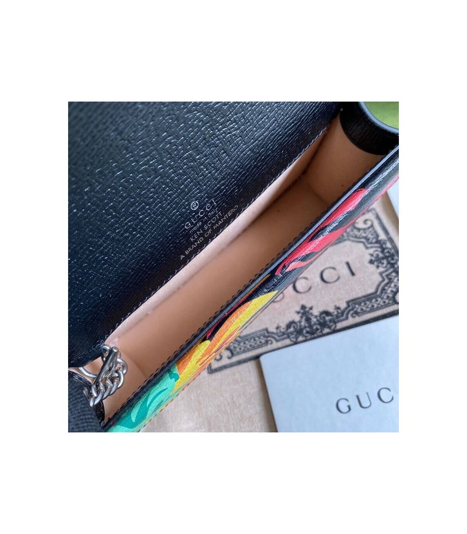 Gucci Dionysus Ken Scott Print Super Mini Bag Black view 12