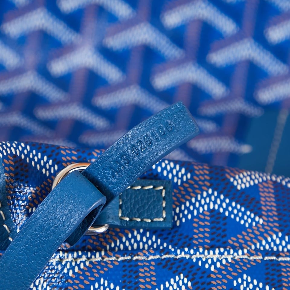 Goyard Saint Louis Pm 34Cm Blue Canvas Chevroches Calfskin view 9