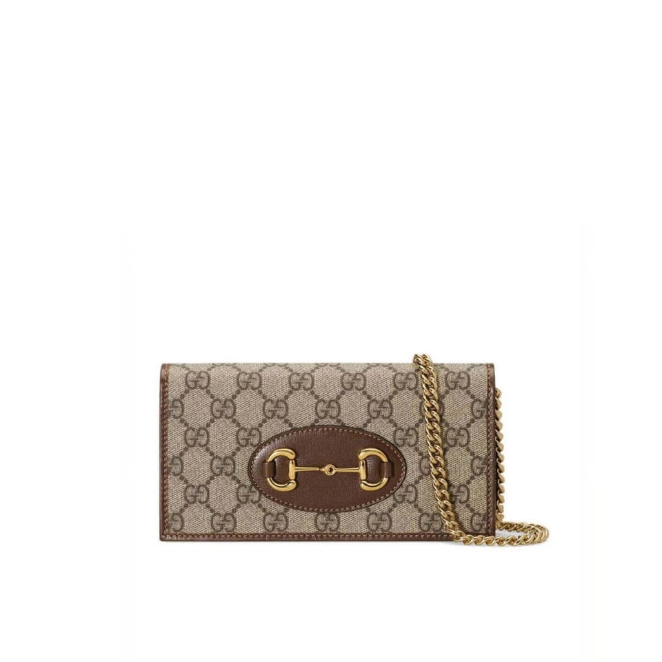 Gucci 1955 Horsebit Wallet With Chain Brown 19cm