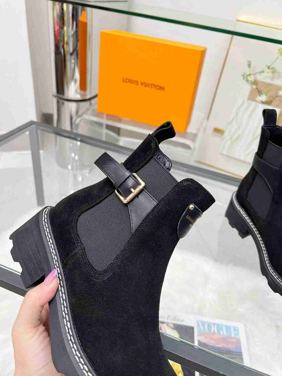 Louis Vuitton Lv Beaubourg Ankle Boot Suede In Black 1Ackcj view 8