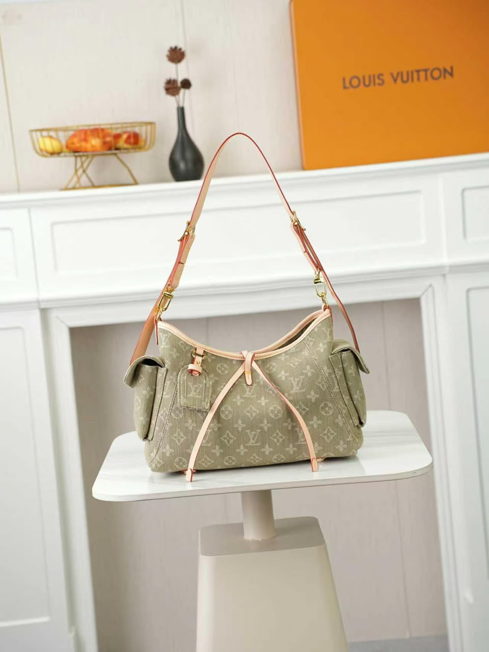 Louis Vuitton Carryall Cargo PM Bag Khaki Denim 33.5cm M27623 view 2