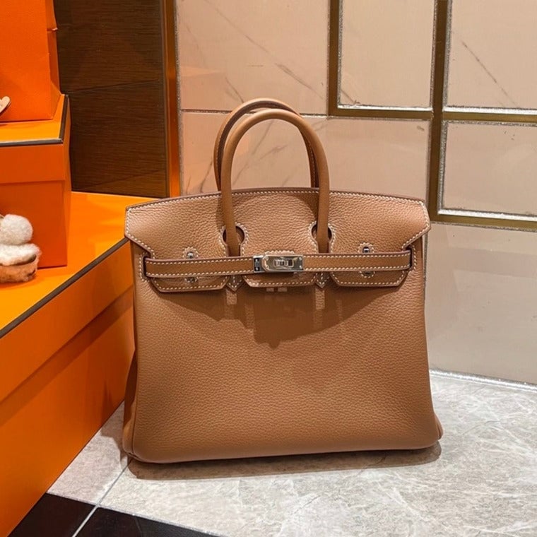 Hermes Birkin 25Cm Gold Togo Leather Silver Hardware view 2