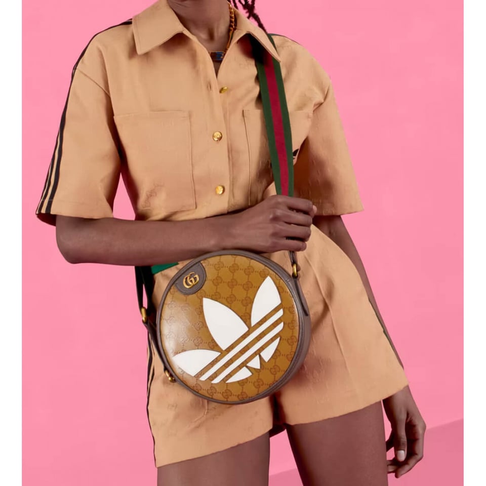 adidas x Gucci Ophidia Small Shoulder Bag in GG Crystal Canvas view 4