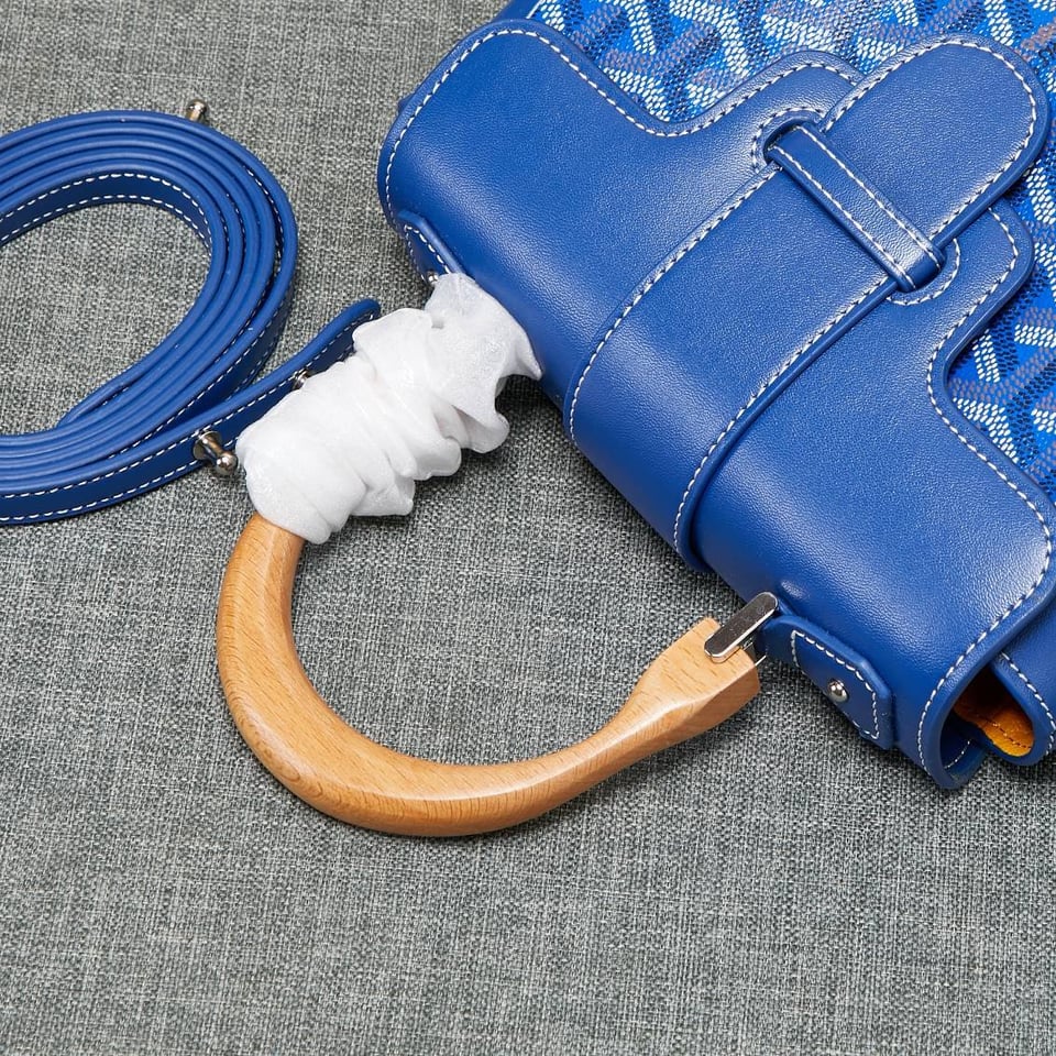 Goyard Saigon Souple Mini Bag Blue Canvas 20cm view 6