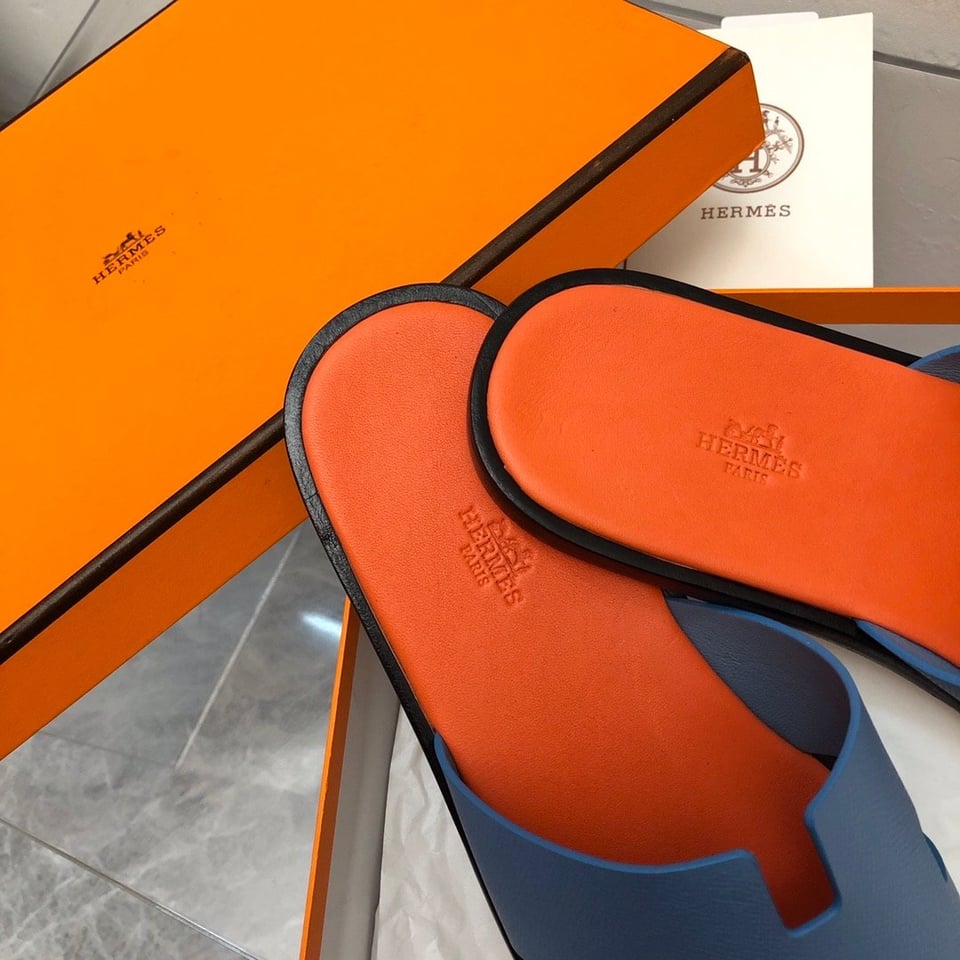 Hermes Izmir Sandal Bleu Bleuet Orange H221824Z view 8