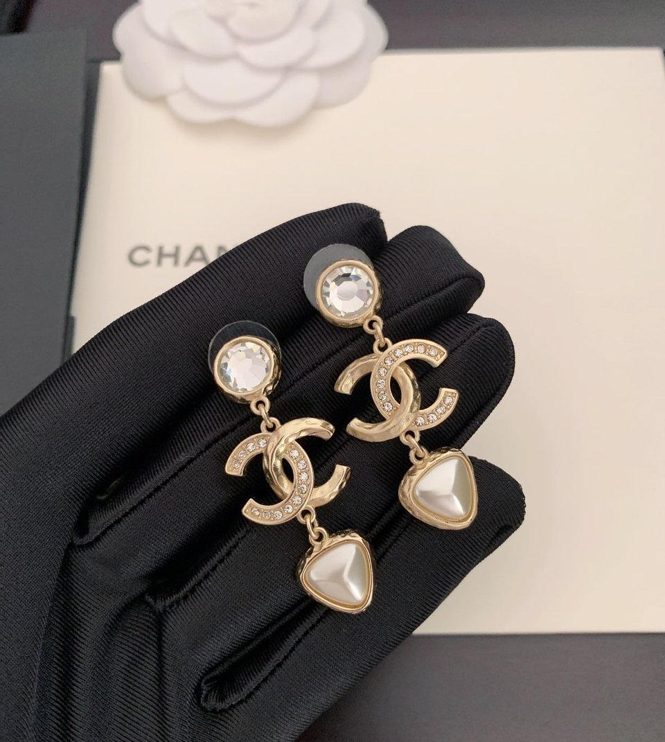 Chanel Cc Gold Earrings view 2
